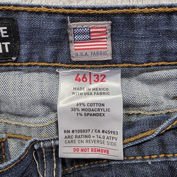 Ariat Jeans Mens 46x32 Blue FR M4 Low Rise Straight Work Utility Flame Resistant - Picture 3 of 11